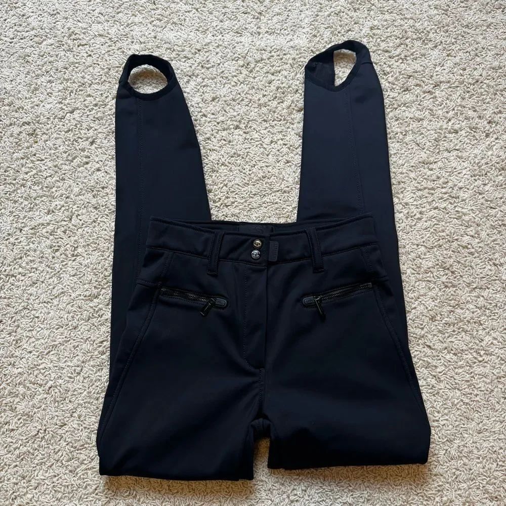 Goldbergh Paris Belted Black Slim-leg Stirrup Ski Pants US 6 Waterproof